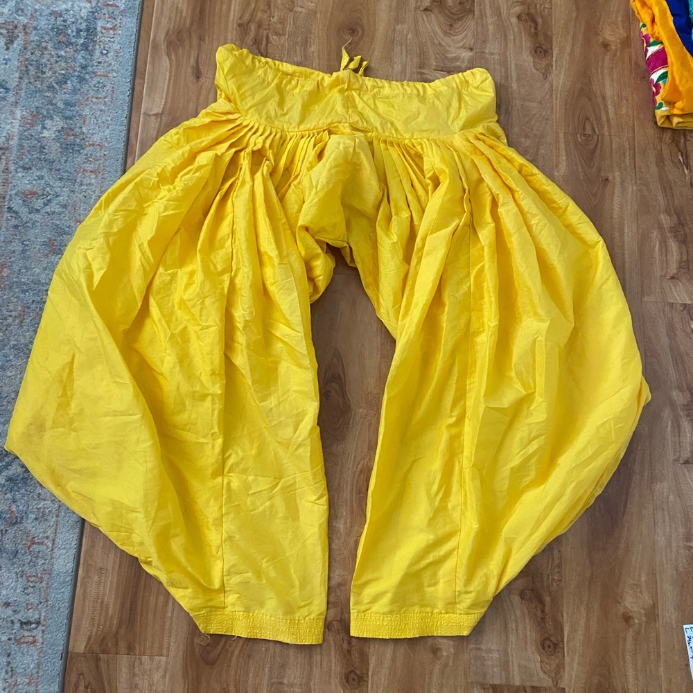 Indian Bright Yellow Silk Salwar